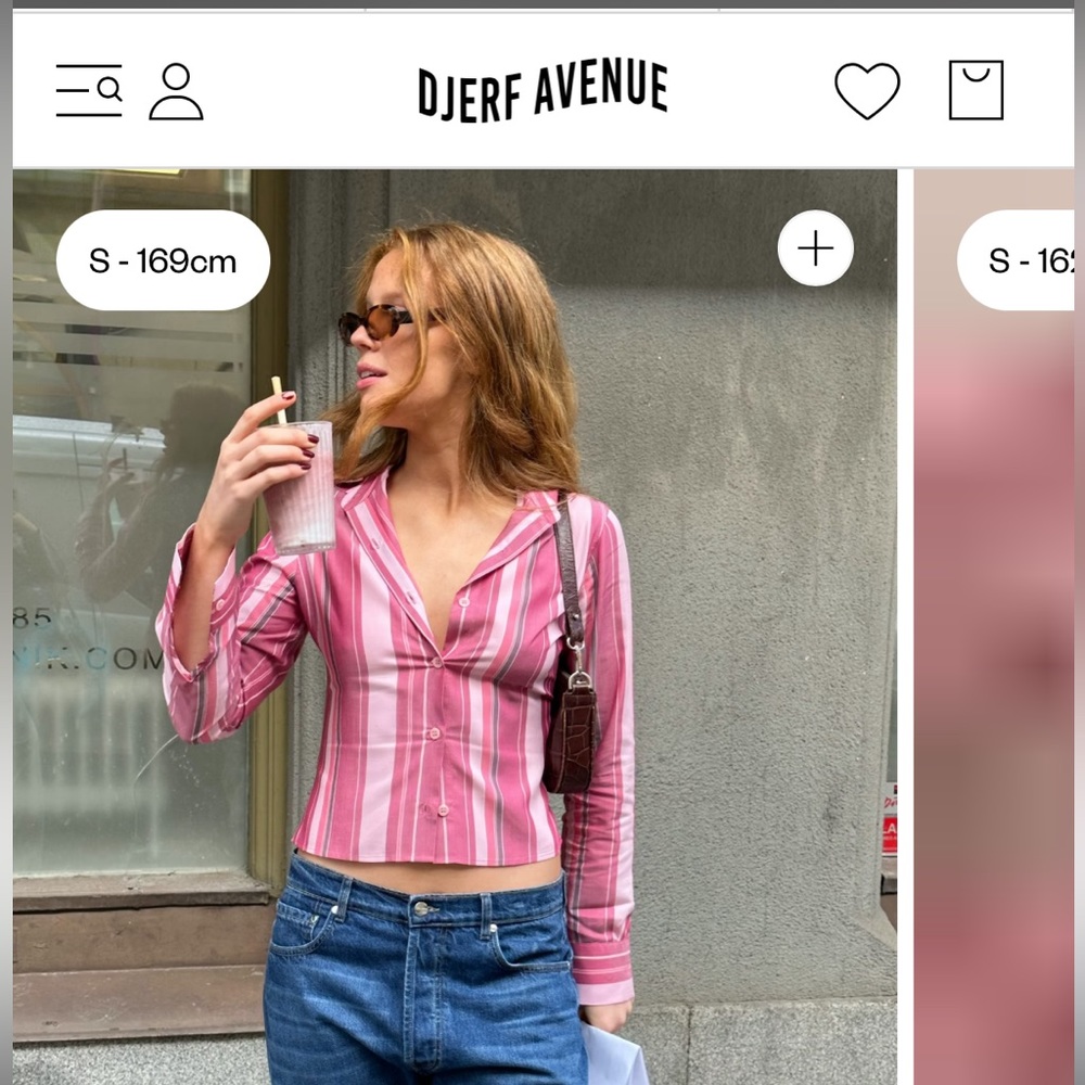 Djerf Avenue little shirt sorbet XS